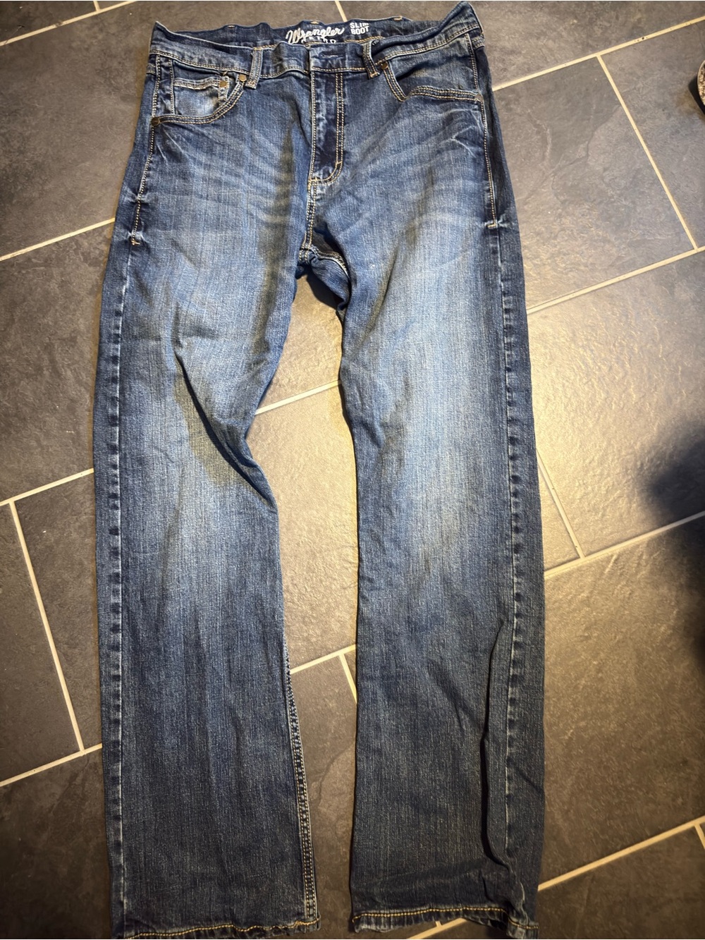 Wrangler Retro Men's Blue Slim-Boot Jeans 34x34